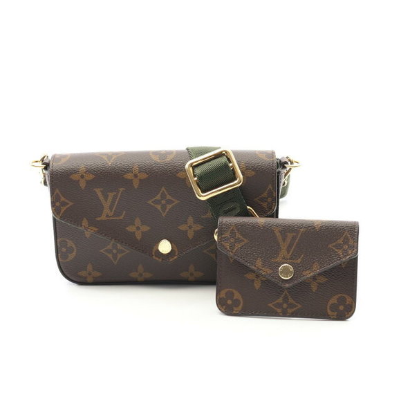 Louis Vuitton Multi Pochette Felicie Shoulder Bag Canvas Brown Green - Picture 1 of 6